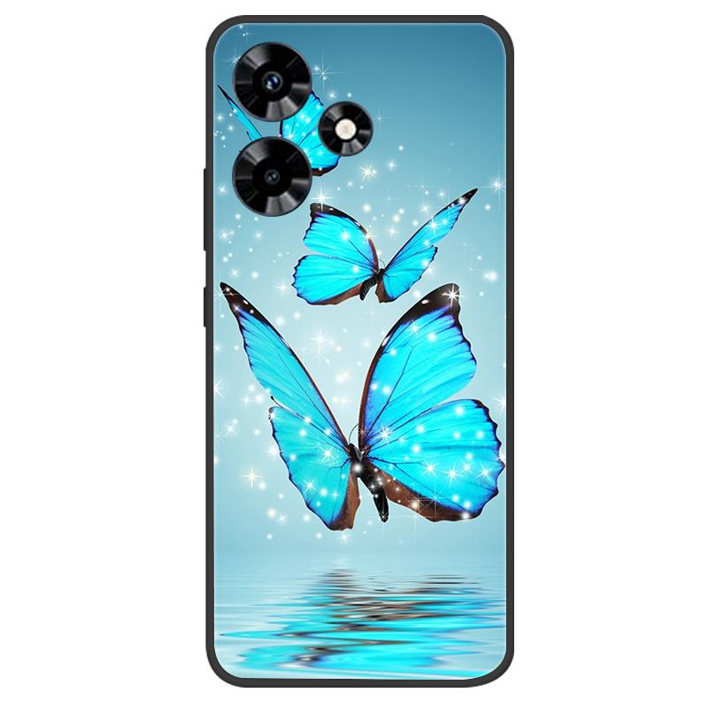 For Infinix Hot 30 Case Soft Black Silicone Bumper Butterfly Phone Cover for Infinix Hot 30 X6831 Cases Hot30 Fundas Coque