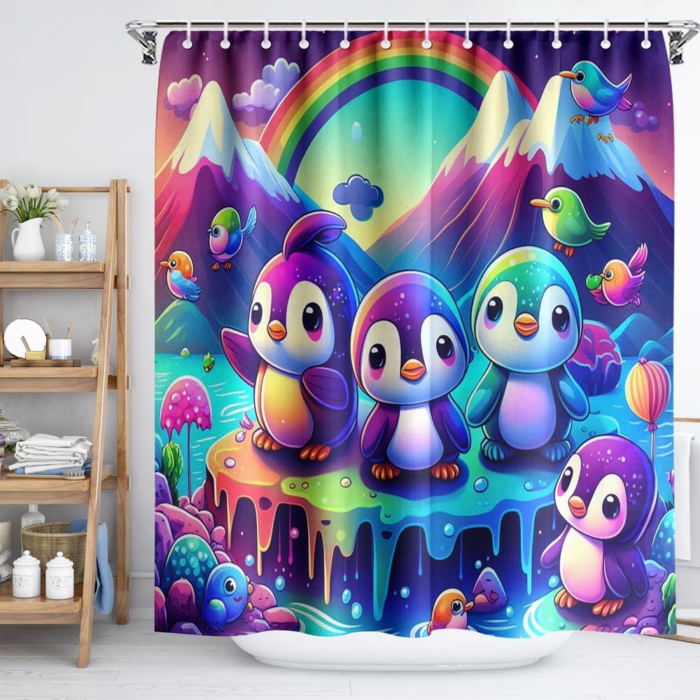 Черная шторка для душа Дерево жизни Небо Слон Неоновая ткань Растение Фэнтези Искусство Занавеска для ванной для женщин Украшение для ванны