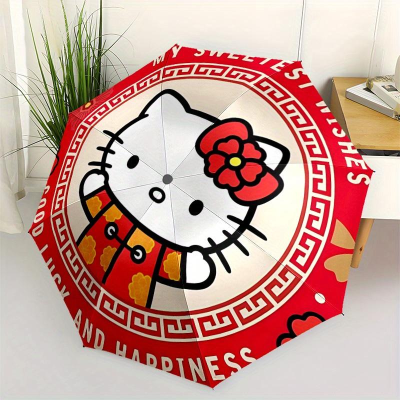 1pc Hello Kitty Automatic Umbrella 8-Bone Design Compact Gear for Outdoor Travel, Perfect Gift for Friends or Family yy280828116