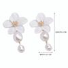 New White Imitation Pearl Earrings Elegant Alloy Dangle Earrings Drop Shape Ear Studs Women Jewelry