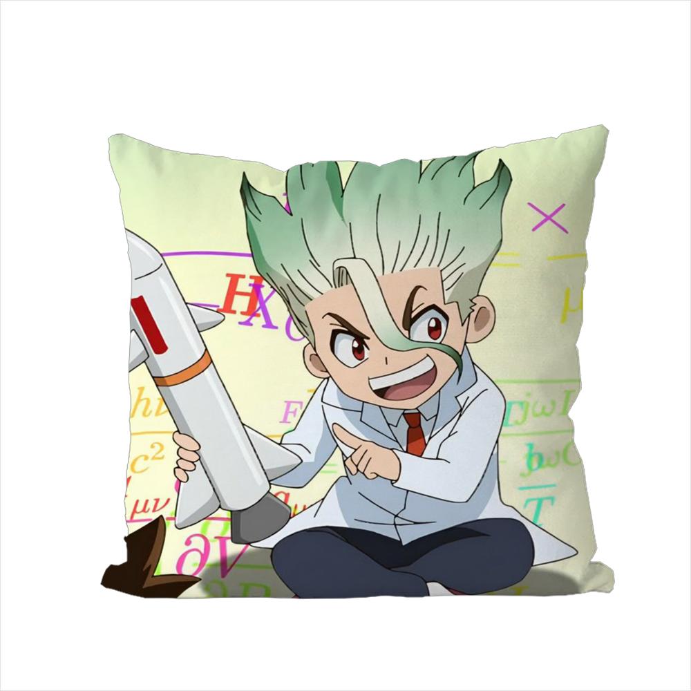 Anime DrSSTONE Pillow Case For Car Sofa Decorative Home Doublesided Print Plush Square Throw Pillow Cushion Cover