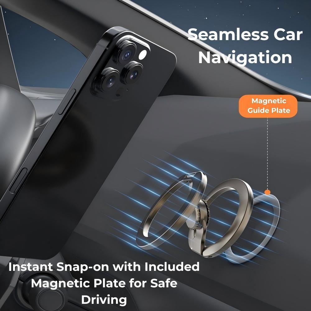 Magnetic Fidget Spinner Phone Ring Holder Kickstand Double-Sided MagSafe Grip for Samsung Galaxy S23 Ultra iPhone 16 Car Mount 5