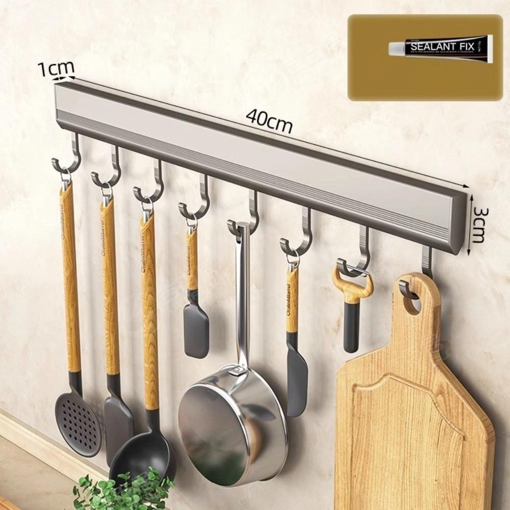 Wall Mounted Kitchen Storage Rack Aluminum Alloy Coat Hangers Quality Towel Hanger Kitchen