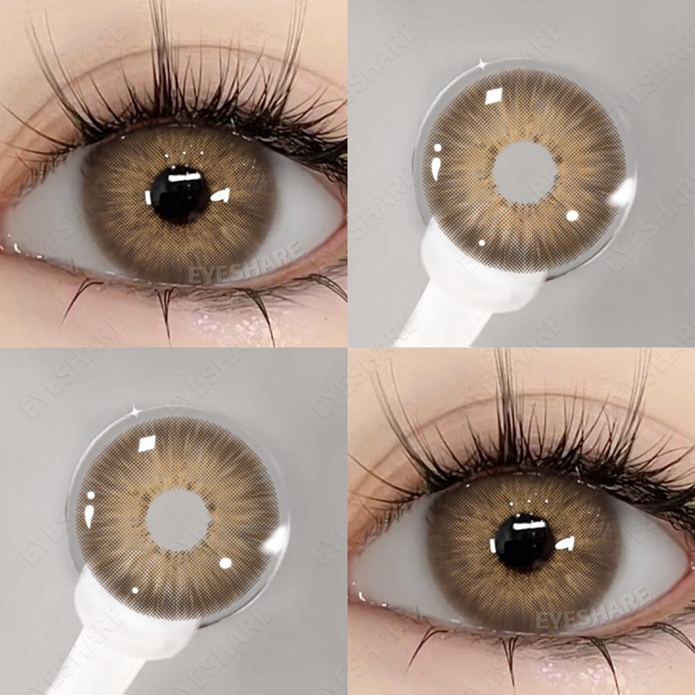 Eyeshare 1 пара контактных линз естественного цвета, милые большие глаза, коричневые, серые, годовые, легко носить