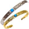 Июльское гавайское ювелирное браслет с бирюзовым камнем, хирургическая нержавеющая сталь, для мужчин и женщин, подарок, стальной серебристый: Размер S (5.5cm)