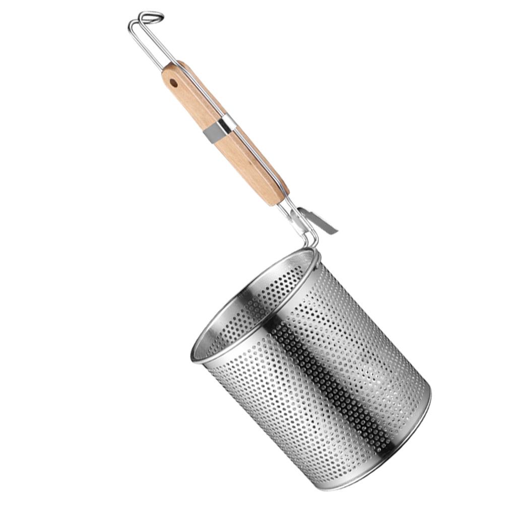 Горшок для горячего из нержавеющей стали, дуршлаг, фильтр, сито, деревянная корзина для лапши, кухонные принадлежности