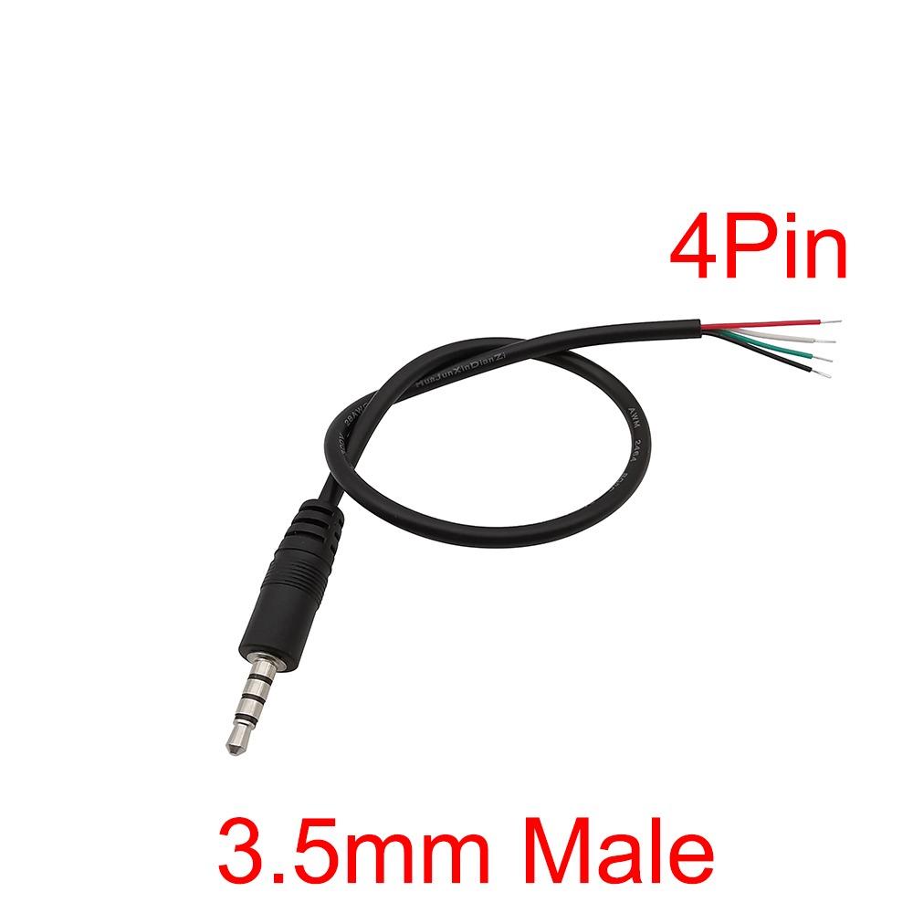 1Pcs 2.5mm/3.5mm Audio Plug Jack 30cm Length DIY Audio Extension Wire Earphone Repair