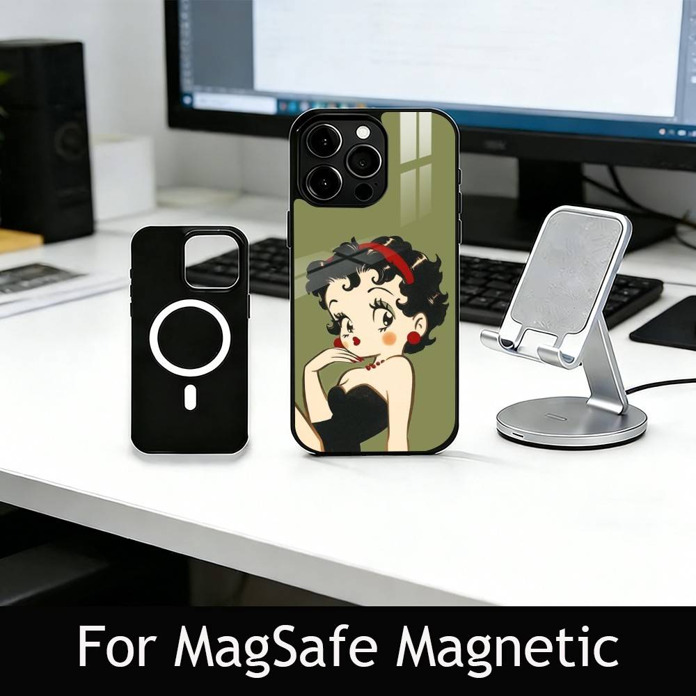 Чехол для телефона Be-Tty Boo-P для iPhone 17, 16, 15, 14, 13, 12, 11 Plus, Pro, магнитный с беспроводной зарядкой Magsafe