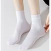 5/10 Pairs Thin Ice Silk Women's Long Tube Socks Summer Cool Mid Calf Socks Black and White Ice Ice Socks Pile Pile Ladies' Socks