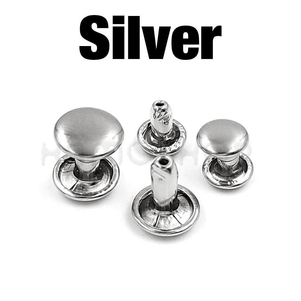 100sets 6-8mm Metal Double Cap Round Rivets Studs Collision Nail Spike Rock Leather Craft Shoe Bag Belt Garment Bracelet DIY
