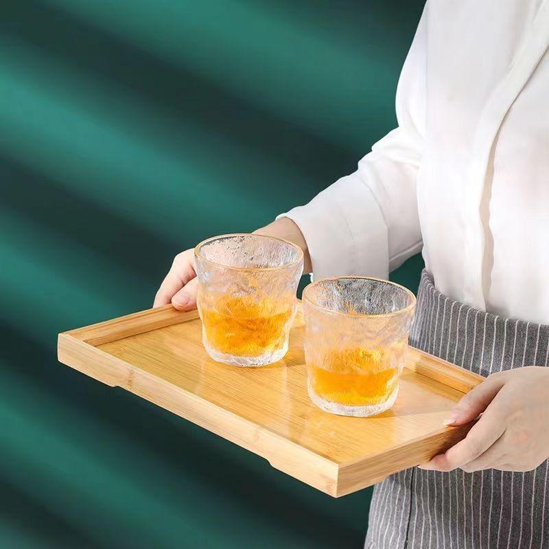 Японский бамбуковый поднос для чая с ручками, прямоугольный поднос из бамбука Nan, домашние чайные чашки с тарелкой, поднос для сервировки