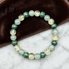 Spiritual Jewelry for Men Women 8mm Faux Crystal Beaded Bracelet, Natural Stone Round Beads Healing Birthday Anniversary Gifts Green Gemstones Stretch