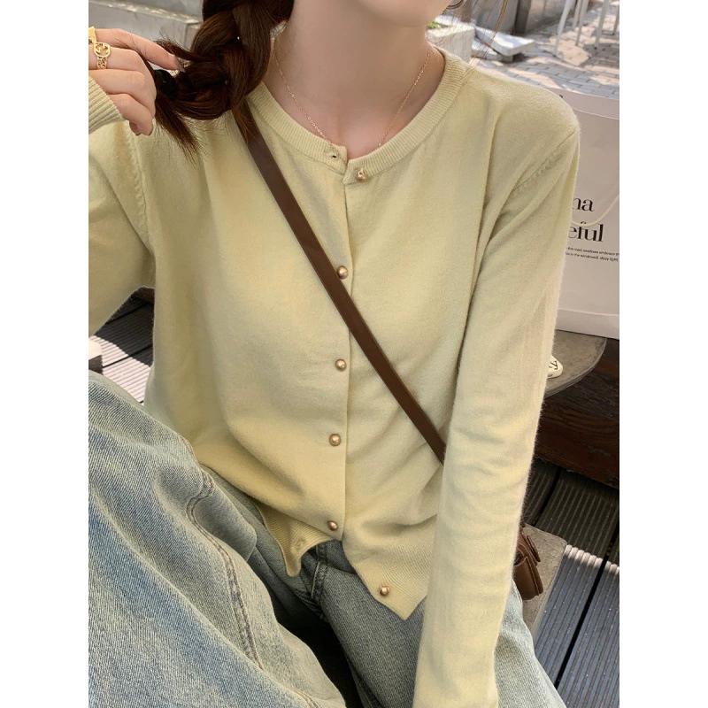 Серый вязаный кардиган для женщин на осень в сочетании с высококачественной курткой-свитером. Тонкий топ с длинными рукавами «Ранняя осень»