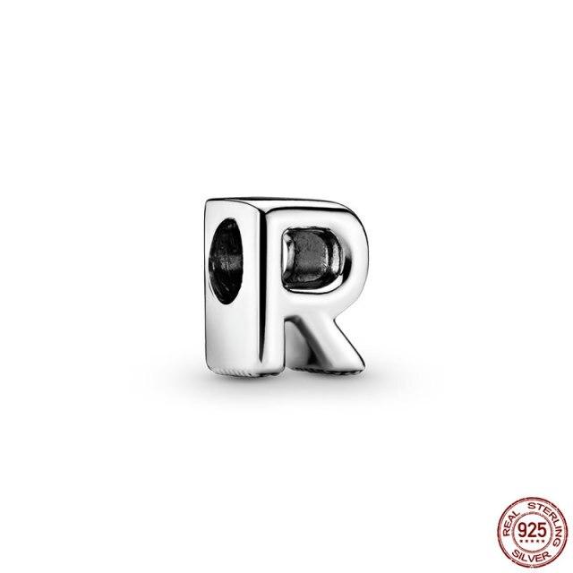 100% натуральная подвеска из стерлингового серебра 925 пробы, памятная буква серии A-Z, бисер, оригинальный браслет-подвеска Panjia, ювелирные изделия