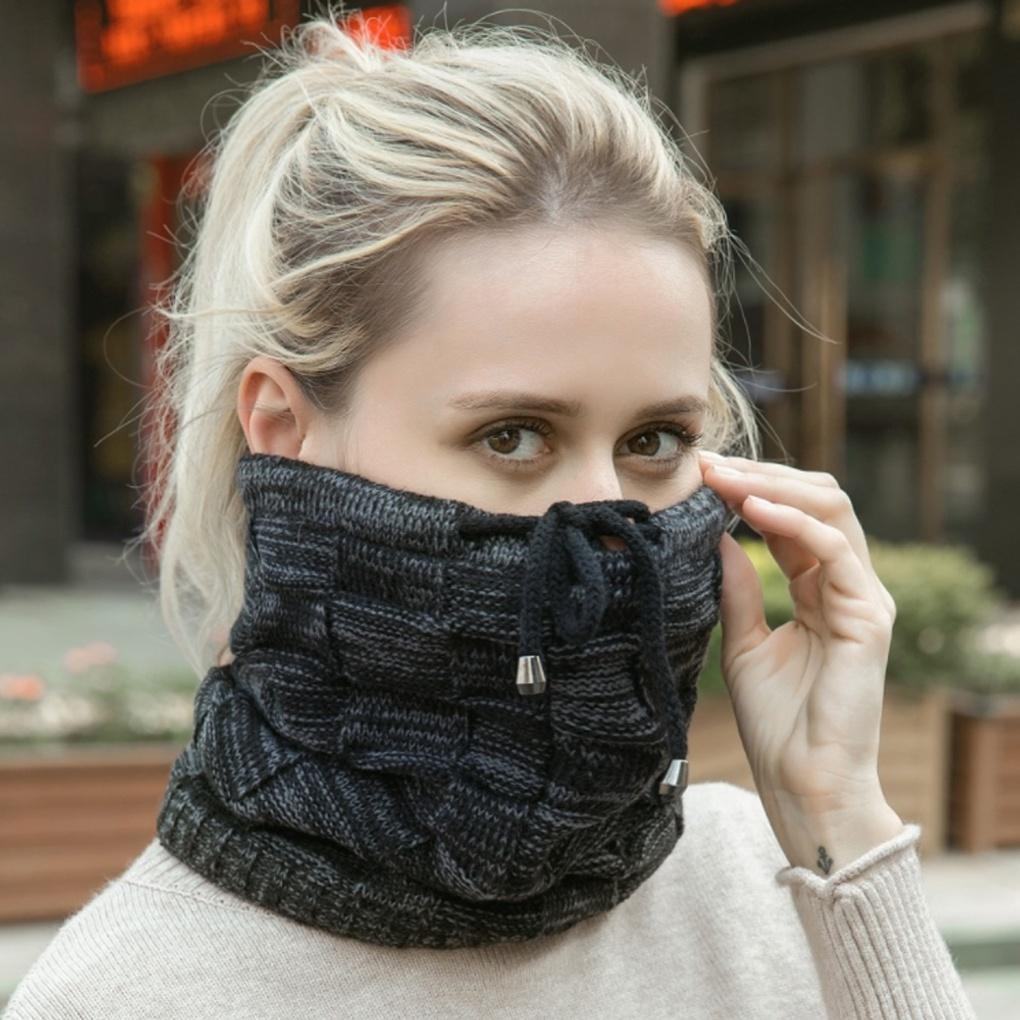 Winter cold weather item, neck warmer and beanie tail knit hat