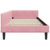 L shaped bed frame with headboard pink 90 cm x 190 cm velvet