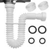 Sink Drain Pipe Kit 112 Inch for Various Drainage Systems with Adapters