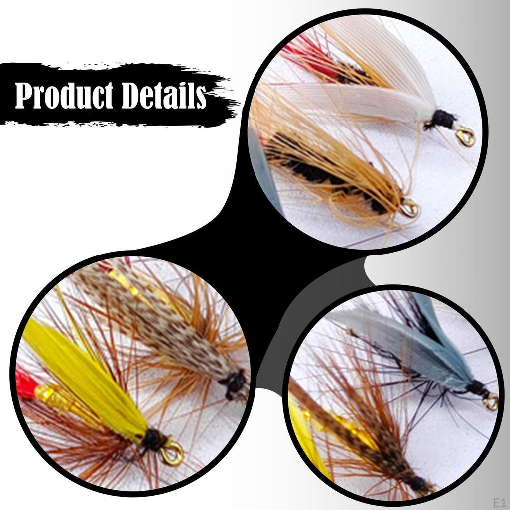 10Pcs Fly Fishing Kit with Storage Box Freshwater Realistic Tackle Barbed Hooks