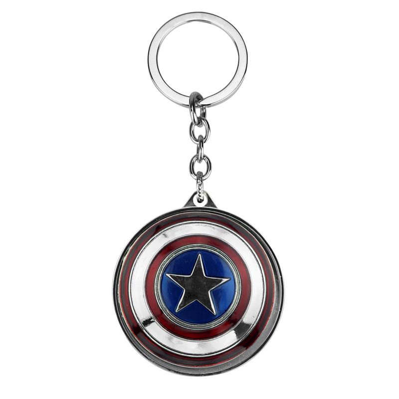 Superhero Metal Keychain Bag Avengers Pendant Thor Hammer Deadpool Spiderman Iron Man Captain America Keyrings for Carry Mini Lightweight Portable