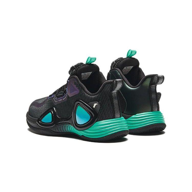Anta Детские баскетбольные кроссовки Magic Eye, удобные, универсальные, амортизирующие, износостойкие, средней высоты, детские баскетбольные кроссовки, черные, фиолетовые, зеленые 312349957-4