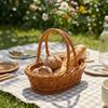 Simple Imitation Rattan Storage Basket Household Portable Fruit Storage Baskets Decorative Save Space Handheld Gift Box