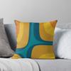 Retro Groove Pattern Mustard Teal Throw Cushions & Pillows Without Core