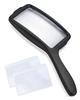 MAGDEPO 3x Rectangular Handheld Magnifying Scratch and Impact 110mm Reading Magnifier with Large Horizontal Field of View Acrylic Suitable for and