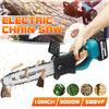 3000W Electric Chainsaw Bracket Cordless Chain Saw 10inch Wood Cutter Cutting Machine Woodworking Tools With 588VF Battery