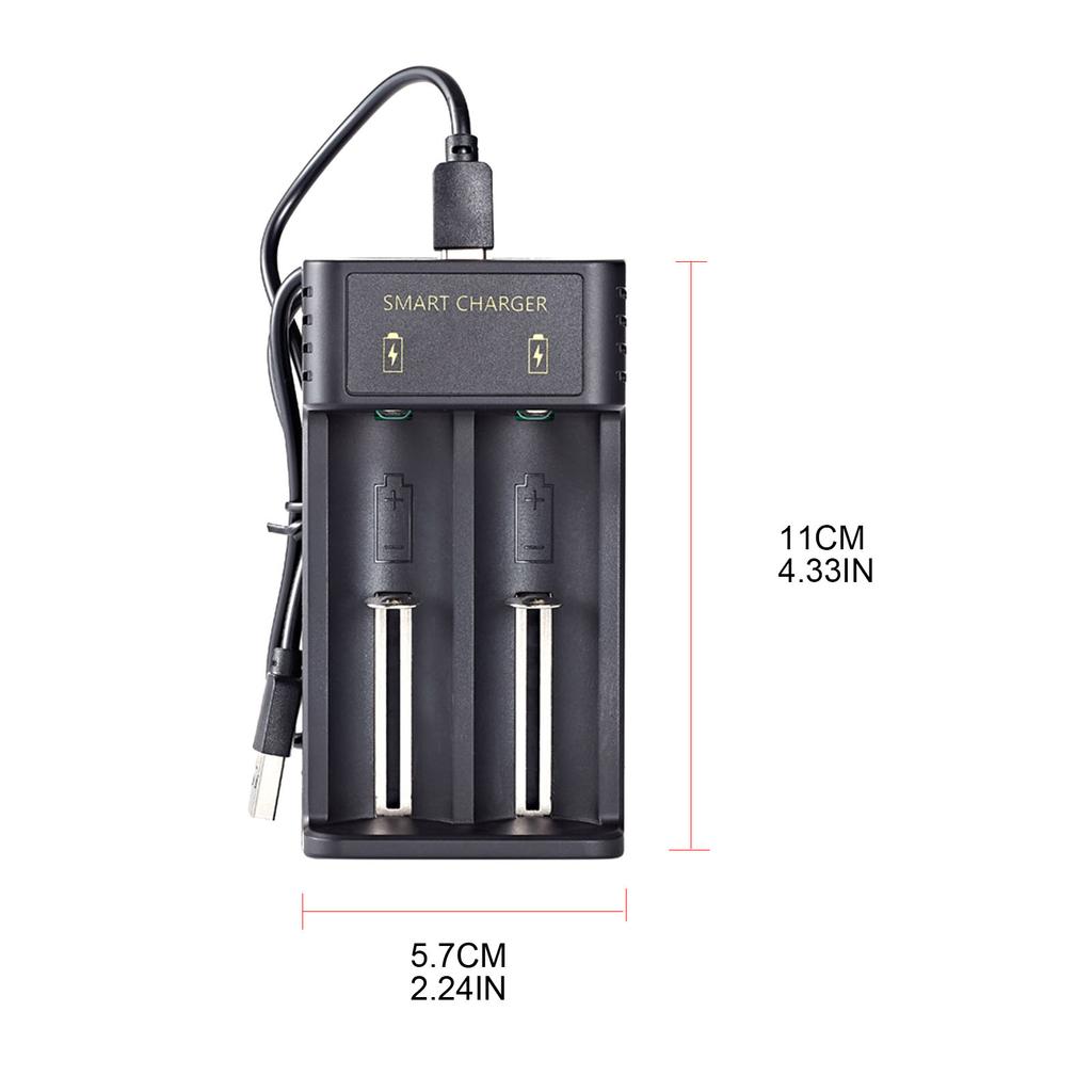 Универсальное перезаряжаемое зарядное устройство Адаптер для зарядки USB 2-слотовое устройство для зарядки аккумуляторов для 18500/18650/26650/21700