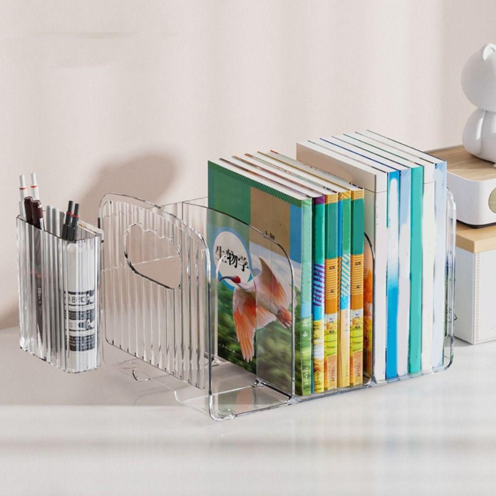Thickened Divided Book Stand Save Space Desktop Sorting Rack Acrylic Book Stand School