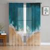 Beach With A Beautiful Clear Ocean Sheer Curtains For Living Room Window Transparent Voile Tulle Curtain Bedroom Drapes