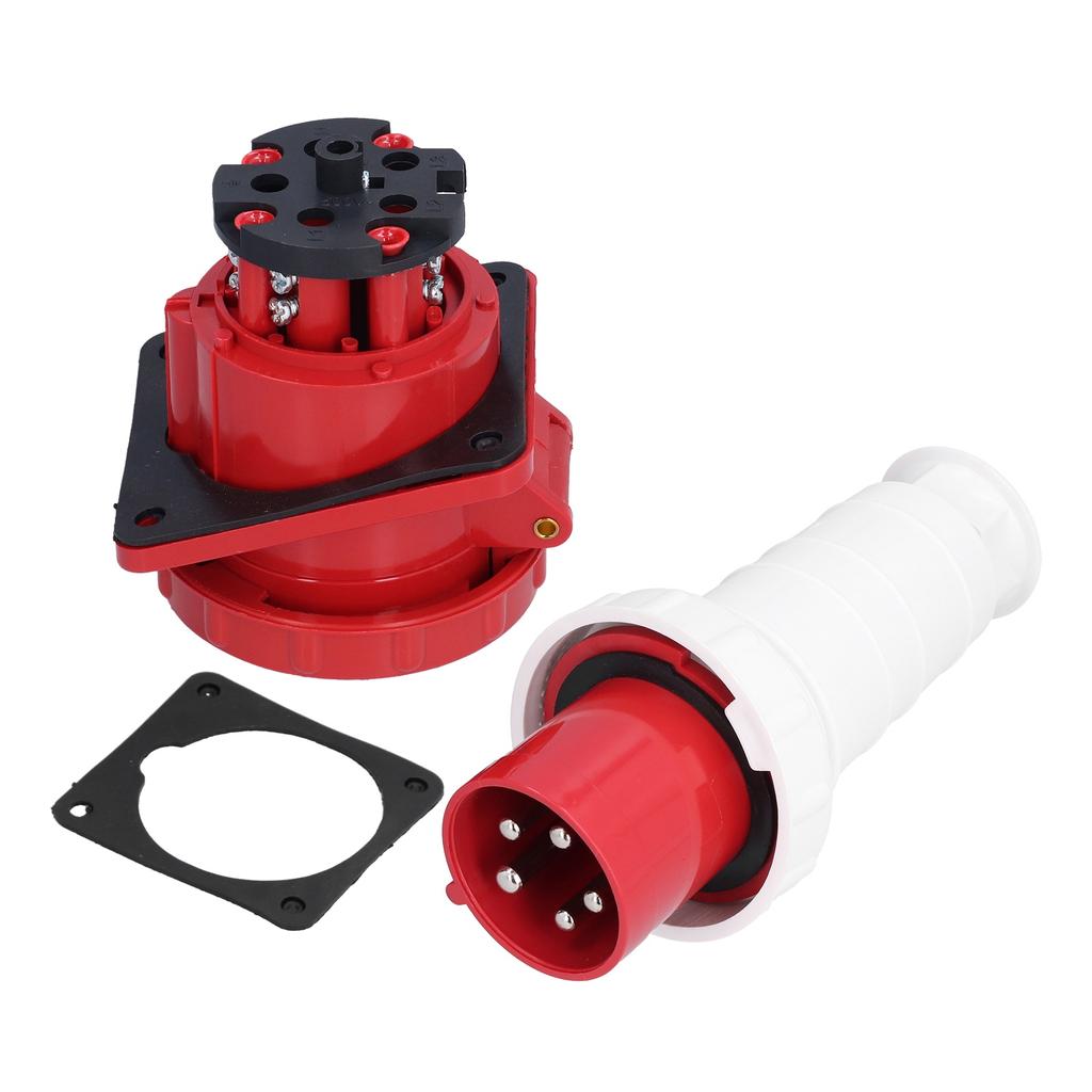 Industrial Plug Socket 5 Pin 3 Phase Power Connector IP67 Waterproof 380415V 63A 3P+N+E