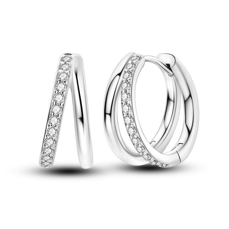 925 Sterling Silver Curve Weaving Large Circle Series Earring Jewelry Versatile Hoop Earrings for Women Jewelry Fine Gifts