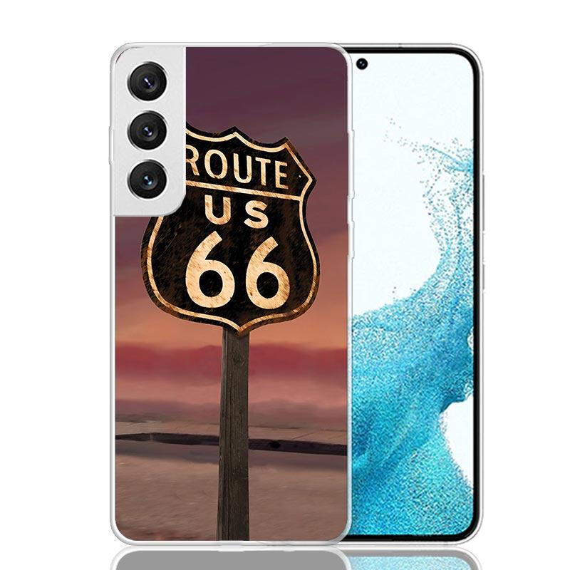 America Route 66 Phone Case For Samsung Galaxy S26 S25 Edge S24 S23 FE S22 Ultra S21 Plus S20 + Fundas Cover Coque Galaxy S25 S2