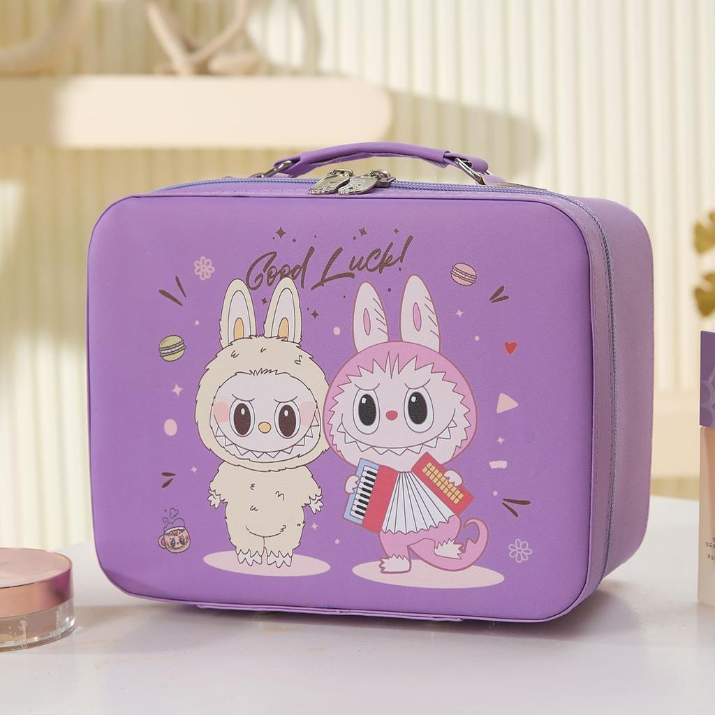 Children's Travel Makeup Bag, Cartoon Large-capacity Storage Box, Suitcase, Waterproof Makeup Case