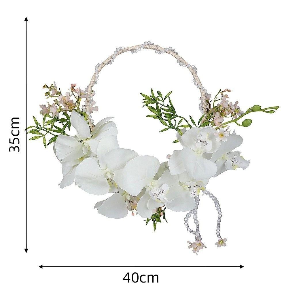 Phalaenopsis Orchid High-end Woven Floral Wreath Handmade Bridal Hand-held Bouquet