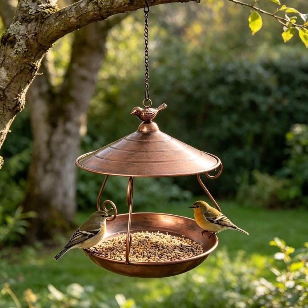 Outdoor Hanging Metal Bird Feeder Weather Resistant Hanging Bird Bath Bird Feeder Bowl Wild Birds