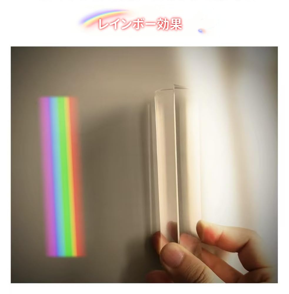 Seimeinoki Треугольная призма Фотография Оптическая стеклянная призма K9 Хрустальный материал Прозрачная призма Создание радуги Эффект радуги Для фотографии Свет