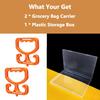 Grocery Bag Carrier with Plastic Storage Box, 2 Pack Grocery Bag Holder for Plastic Bags, Holds 100lbs, Heavy Duty Carry Handle, Comfortable Grip to
