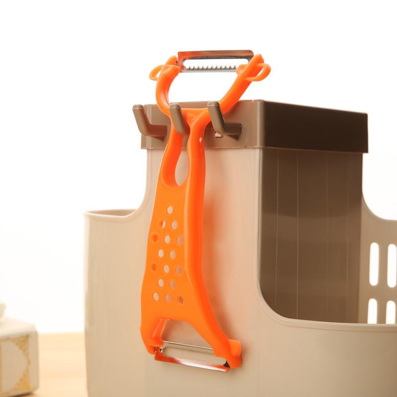 Dual-Headed Multi-Functional Peeler: Lobster, Fruit, Potato, Garlic Press, Hole Digger & Rotating Scraper