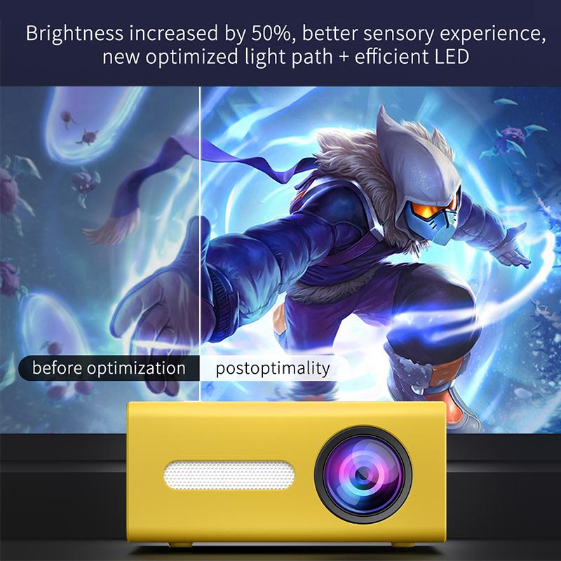 Vivicine Новый светодиодный мини-проектор T300 320x240 пикселей поддерживает HDMI-совместимый USB-аудио 1080P портативный домашний медиа-видеоплеер