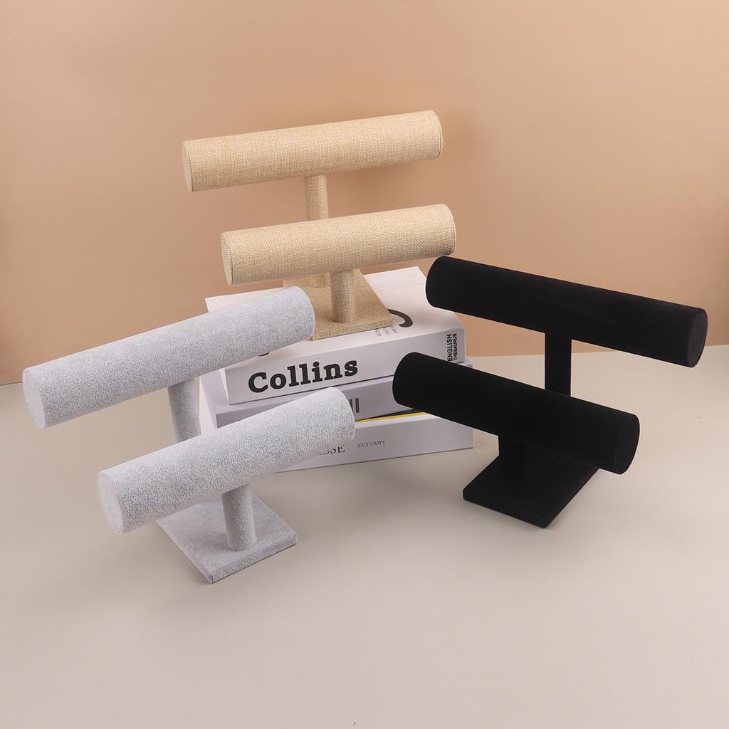 1шт бархатный дисплей для хранения ювелирных изделий, браслетов, цепочка, часы, Т-образная стойка, органайзер, жесткий держатель, дисплей для ювелирных изделий, дисплей для браслетов