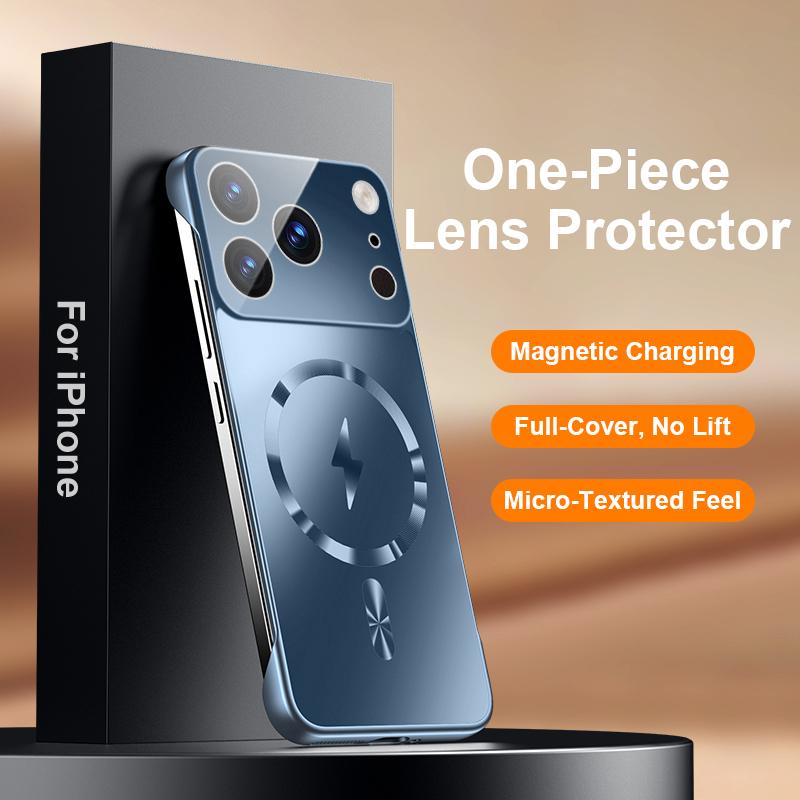 Ультратонкий магнитный безрамочный чехол для iPhone 17 Pro Max 16 15 14 13 Pro Max 12 11 Роскошная защита объектива Покрытие Твердый ПК чехол для телефона