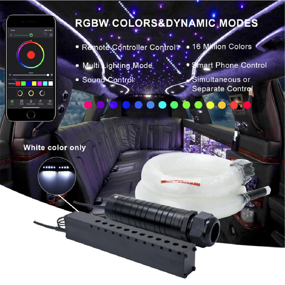 Набор светодиодных светильников "Звезды" для потолка 6 Вт RGBW с управлением по Bluetooth, звуком и радиочастотой, 210 шт. оптических волокон