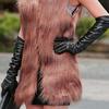Fashion Lady Solid Color Faux Leather Full Finger Long Arm Gloves Stage Mittens