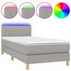 Maison Exclusive - Sommier à lattes de lit avec matelas et LED Gris clair 80x200cm