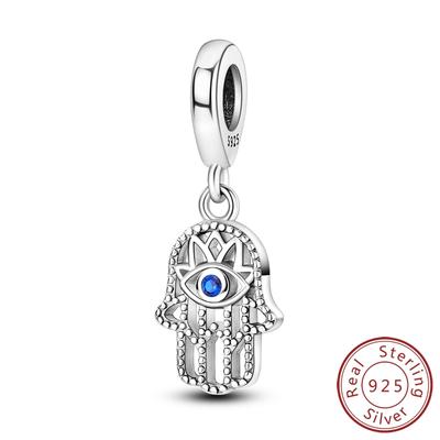 Медь Синий Роса Пальма Глаз Подвеска Шармы Бусины Ювелирные изделия Подходят Оригинальный Ожерелье Браслет Сделай сам Подарок Женщинам