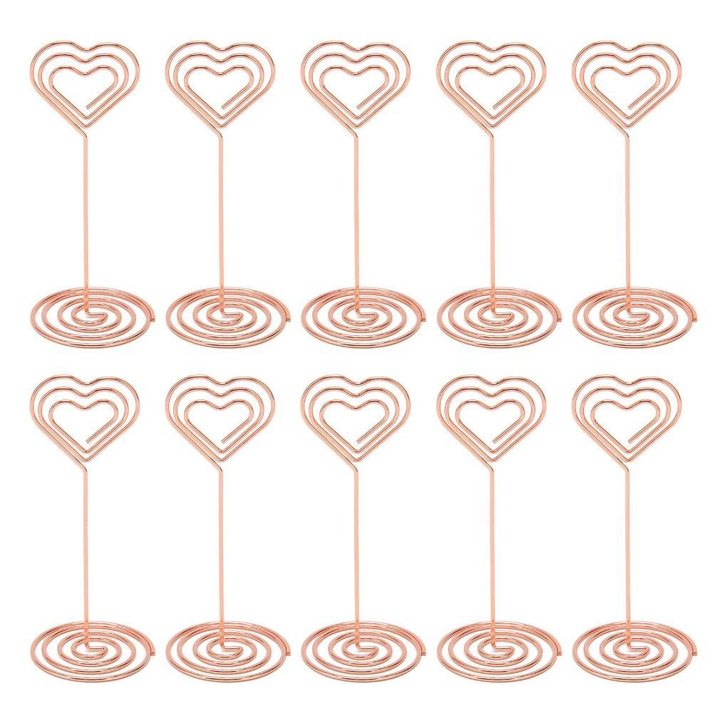 10Pcs Gold /Rose Gold Table Number Stands Stable Base Name Card Holder Wedding Party