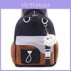 Childrens Color Blocked Backpack With Plush Pendant For Kindergarten Children
