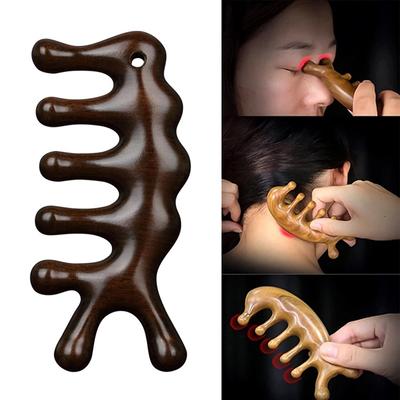 1 шт. Массажная расческа из сандалового дерева, головка меридиана, кожа головы, плеч, шеи, антистатическая ARI